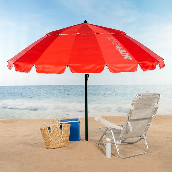 Guarda-sol vermelho corta-vento Ø195 cm | Distria