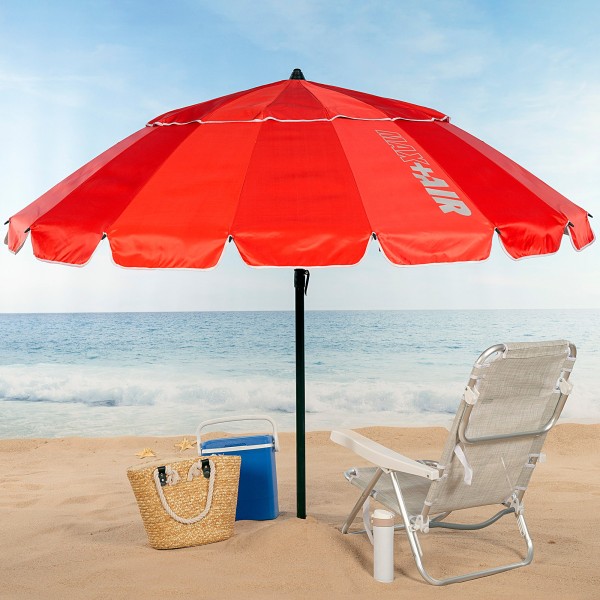 Guarda-sol vermelho corta-vento Ø206 cm | Distria