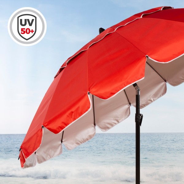 Guarda-sol vermelho corta-vento Ø206 cm | Distria