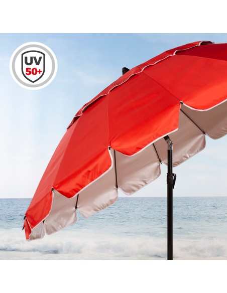 Guarda-sol vermelho corta-vento Ø206 cm | Distria