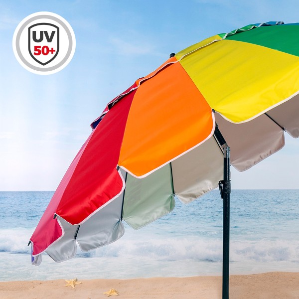 Guarda-sol multicolor à prova de vento Ø195 cm | Distria