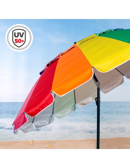 Guarda-sol multicolor à prova de vento Ø195 cm | Distria