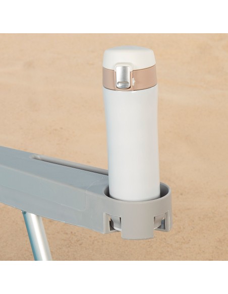 Cadeira de praia azul multiposições com fecho de clique | Distria