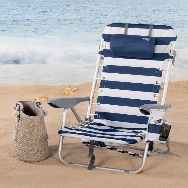 Cadeira de praia estilo marinheiro com múltiplas posições e alças para mochila | Distria