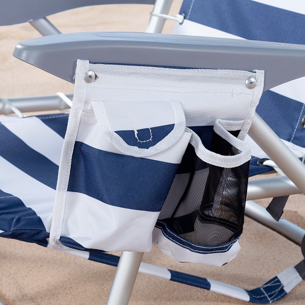 Cadeira de praia estilo marinheiro com múltiplas posições e alças para mochila | Distria