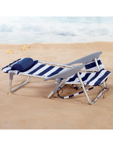 Cadeira de praia estilo marinheiro com múltiplas posições e alças para mochila | Distria