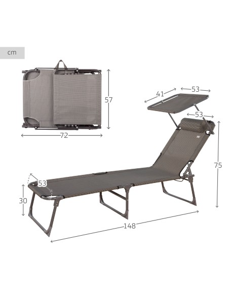 Espreguiçadeira dobrável com toldo | Distria