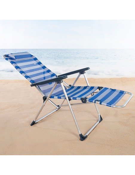Espreguiçadeira de praia dobrável listrada | Distria
