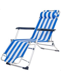 Espreguiçadeira de praia dobrável às riscas | Distria
