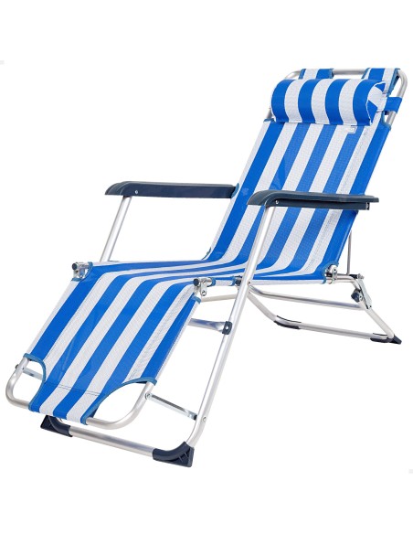 Espreguiçadeira de praia dobrável às riscas | Distria