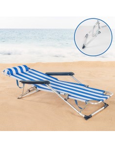 Espreguiçadeira de praia dobrável às riscas | Distria 2