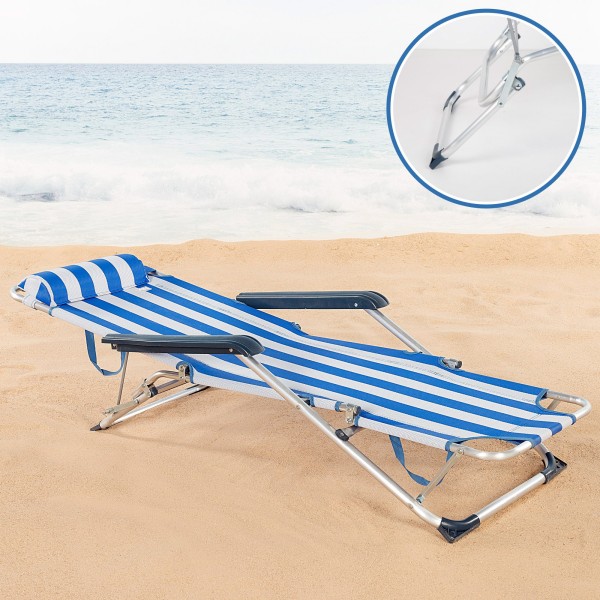 Espreguiçadeira de praia dobrável às riscas | Distria