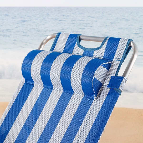 Espreguiçadeira de praia dobrável às riscas | Distria
