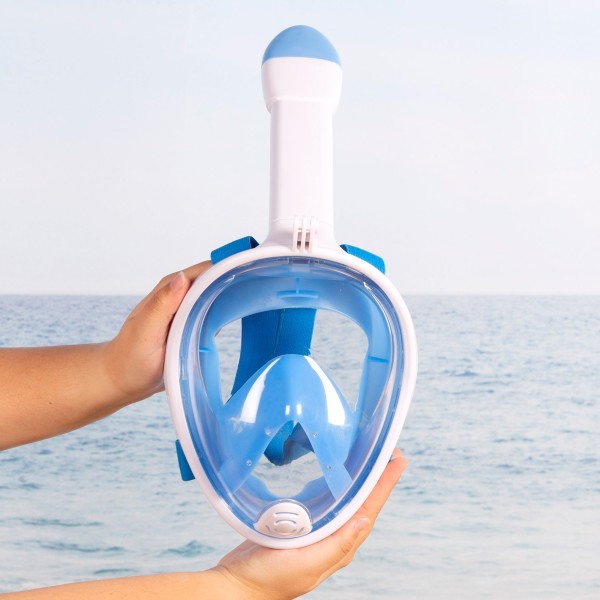 Máscara de snorkel visão panorâmica azul L-XL | Distria