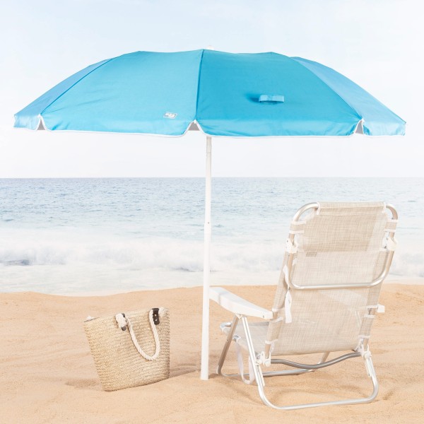 Guarda-sol UV50 azul 180 cm Aktive | Distria