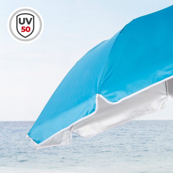 Guarda-sol UV50 azul 180 cm Aktive | Distria