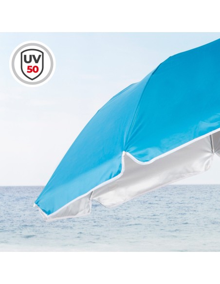 Guarda-sol UV50 azul 180 cm Aktive | Distria