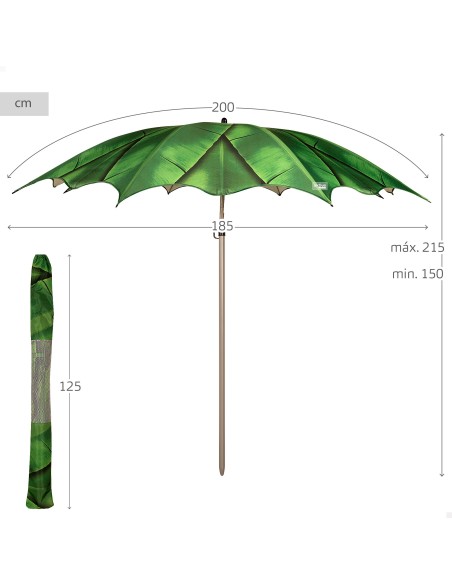 Guarda-sol desenho de folha 200 cm Aktive | Distria