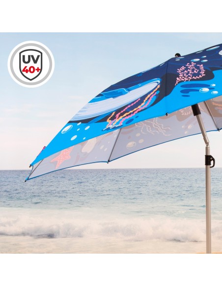 Guarda-sol com desenho de mundo marinho 200 cm Aktive | Distria