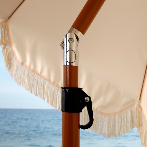 Guarda-sol grande bege com franjas Aktive | Distria