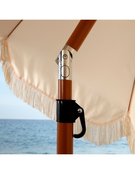 Guarda-sol grande bege com franjas Aktive | Distria