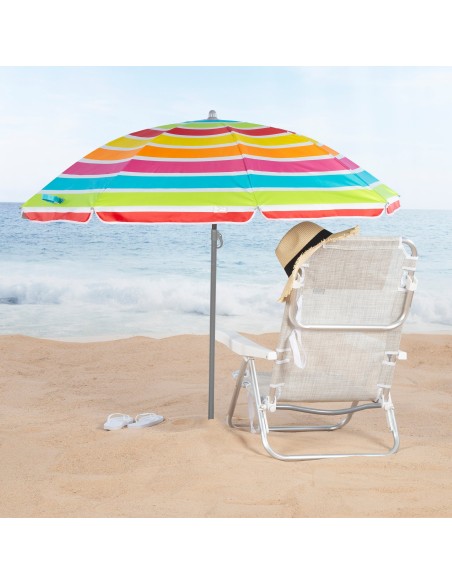 Guarda-sol de praia multicolorido 180 cm | Distria