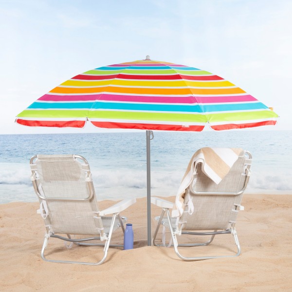 Guarda-sol de praia multicolorido 200 cm | Distria
