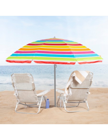 Guarda-sol de praia multicolorido 200 cm | Distria