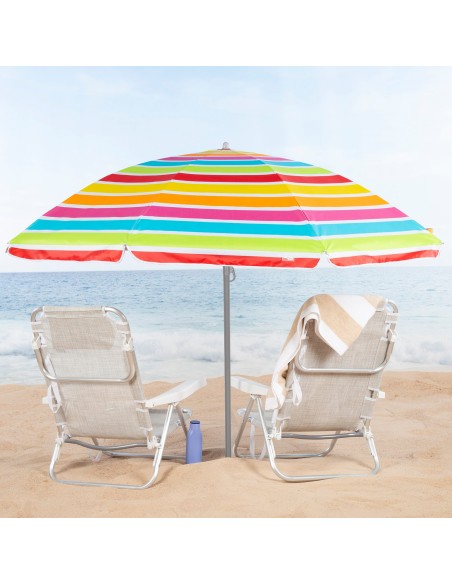 Guarda-sol de praia multicolorido 220 cm | Distria