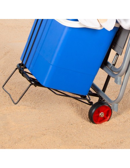 Carrinho de praia dobrável com corda de transporte | Distria