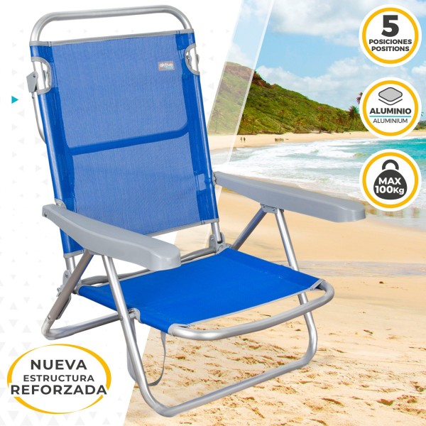Cadeira de Praia Dobrável Baixa 5 posições | Distria
