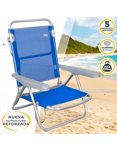 Cadeira de Praia Dobrável Baixa 5 posições | Distria