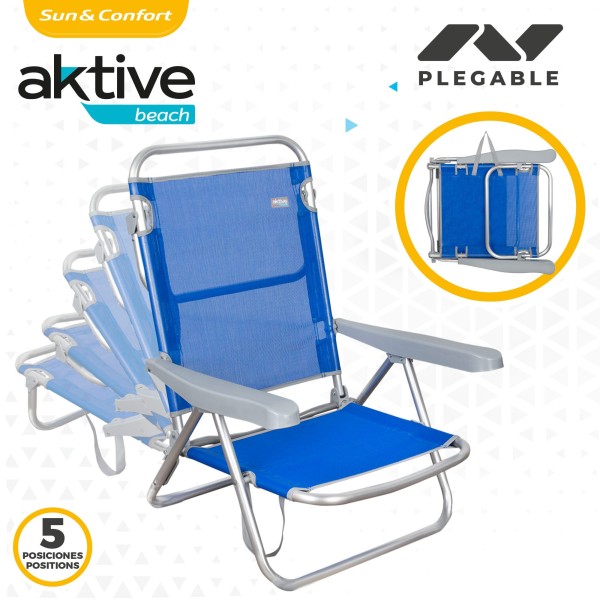 Cadeira de Praia Dobrável Baixa 5 posições | Distria