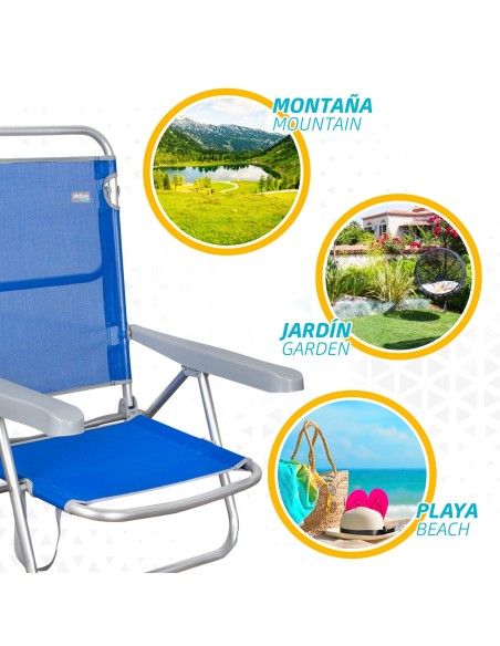 Cadeira de Praia Dobrável Baixa 5 posições | Distria
