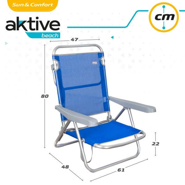 Cadeira de Praia Dobrável Baixa 5 posições | Distria