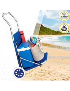 Carrinho espreguiçadeira 2 em 1 para praia |Distria 2