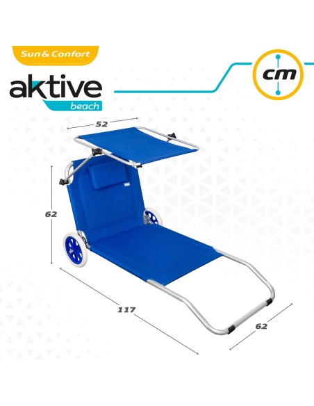 Carrinho espreguiçadeira 2 em 1 para praia |Distria