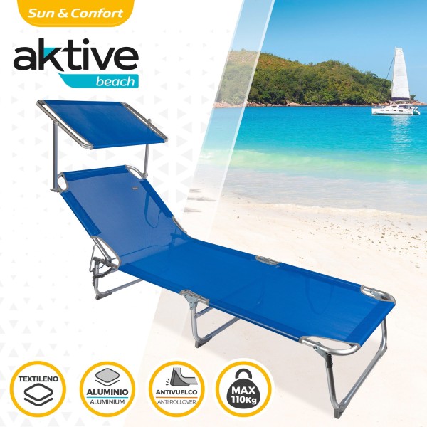 Espreguiçadeira de alumínio com Guarda-sol | Distria.com