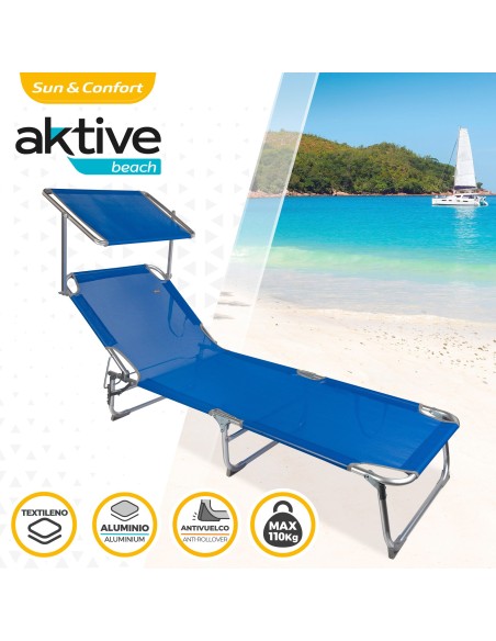 Espreguiçadeira de alumínio com Guarda-sol | Distria.com