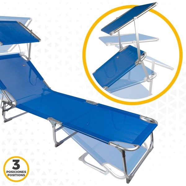 Espreguiçadeira de alumínio com Guarda-sol | Distria.com