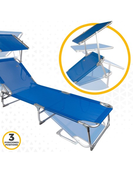 Espreguiçadeira de alumínio com Guarda-sol | Distria.com