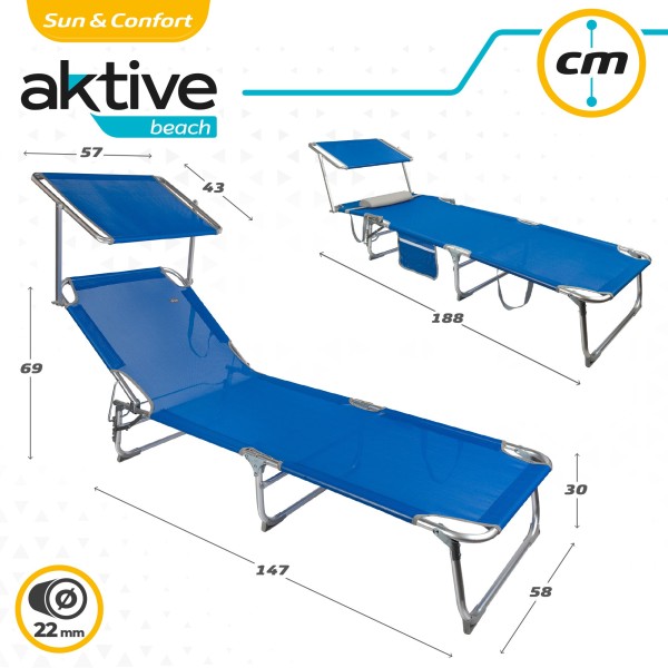 Espreguiçadeira de alumínio com Guarda-sol | Distria.com