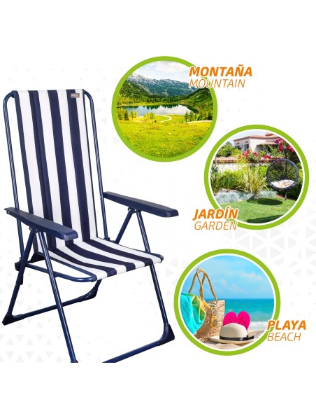 Cadeira praia e jardim dobrável multiposição | Distria