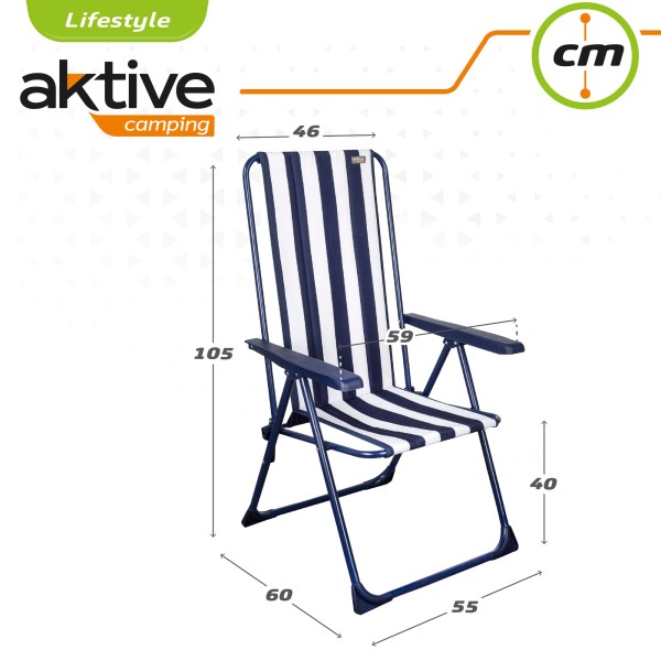 Cadeira praia e jardim dobrável multiposição | Distria
