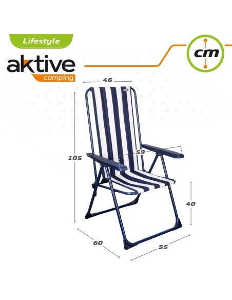 Cadeira praia e jardim dobrável multiposição | Distria