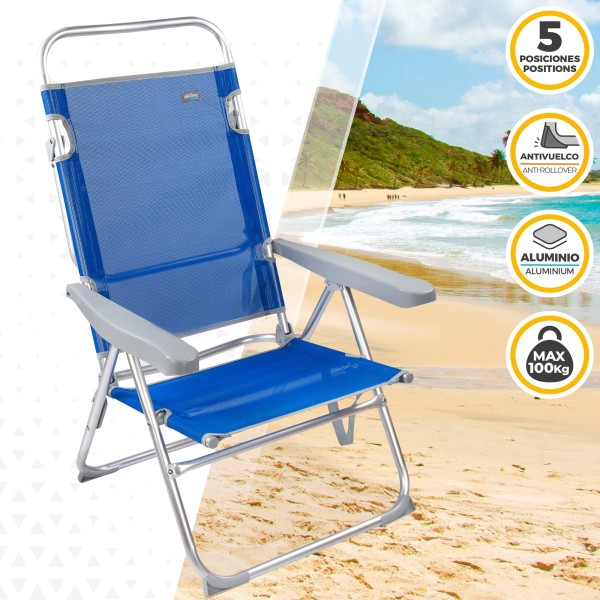 Cadeira com encosto multi-posições-Cadeira de Praia | Distria