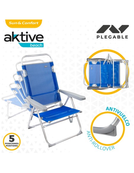 Cadeira com encosto multi-posições-Cadeira de Praia | Distria