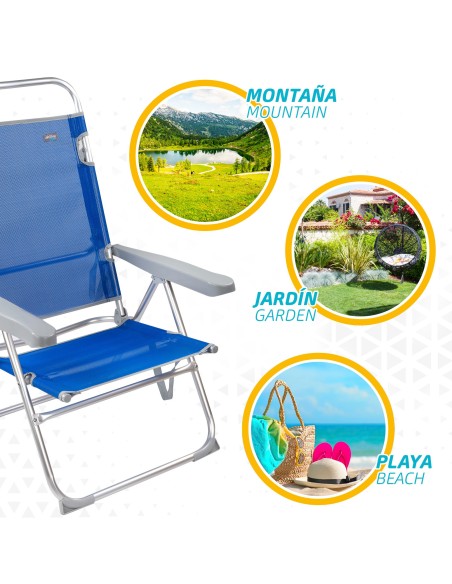 Cadeira com encosto multi-posições-Cadeira de Praia | Distria