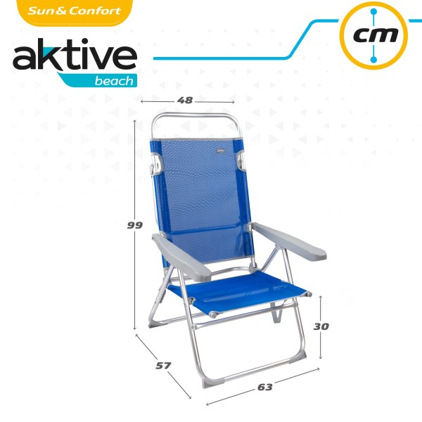 Cadeira com encosto multi-posições-Cadeira de Praia | Distria