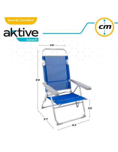 Cadeira com encosto multi-posições-Cadeira de Praia | Distria